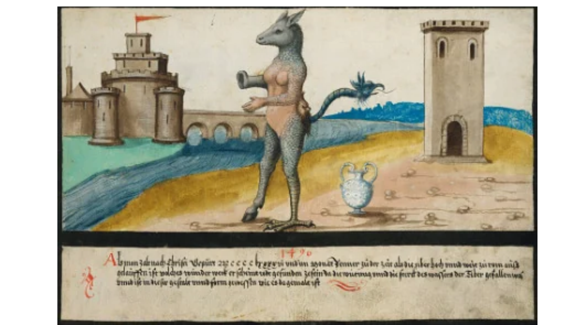 Hybrid creature from Augsburb Book of Miracles